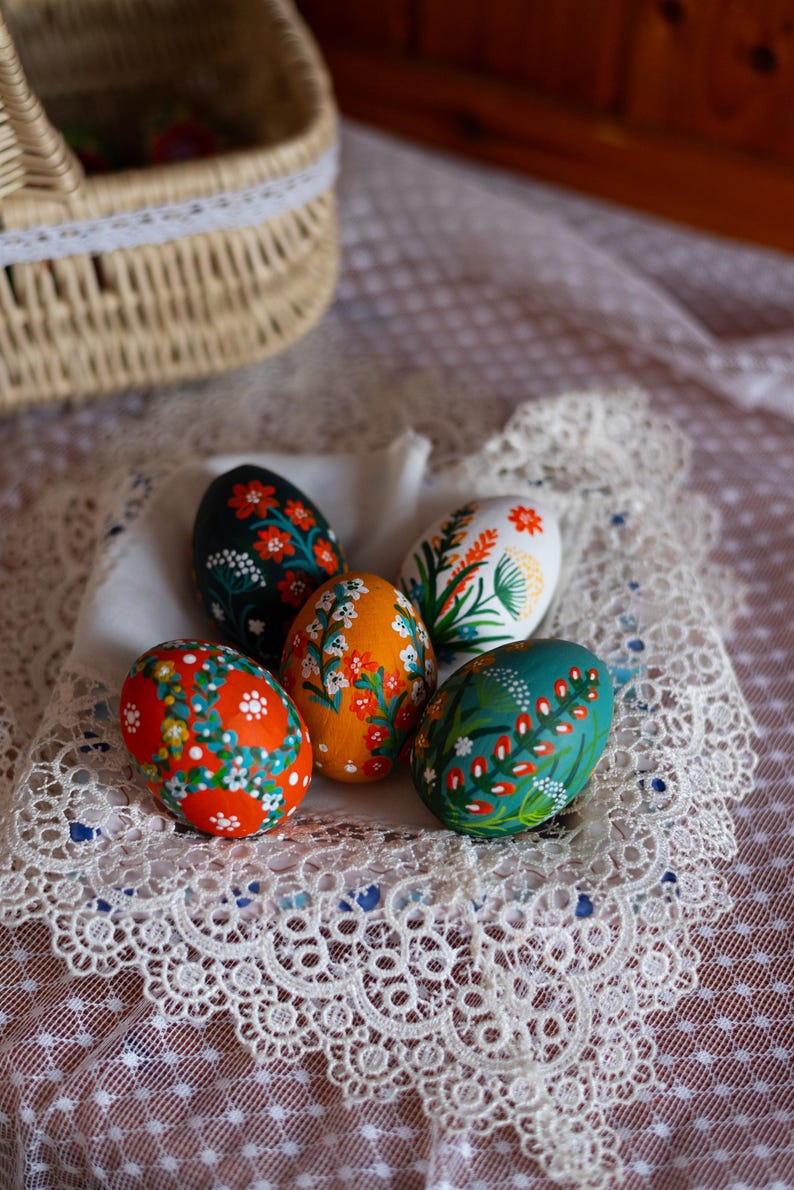 Hand-painted wooden Easter eggs