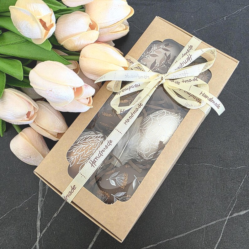 Hand painted decorative eggs set, Neutral spring home decor, Handmade rustic egg collection, Natural tones table accent