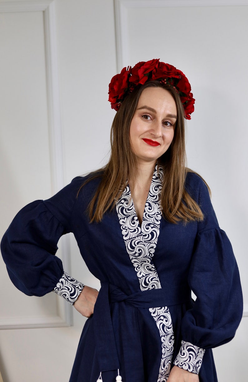 Handmade red floral headband