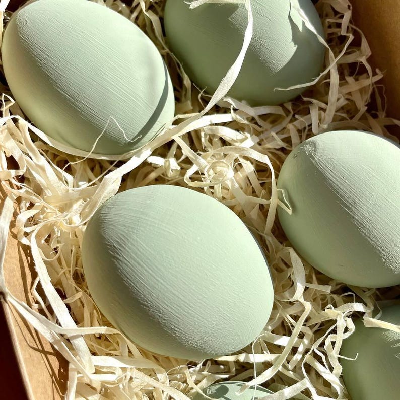 Sage Green Easter Egg, Hand Painted Wooden Egg, Neutral Easter Decor, Farmhouse Easter Decoration, Spring Home Decor