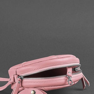 Round Pink Crossbody Bag Minimalist Circle Purse with Adjustable Strap, Modern Small Shoulder Bag for Everyday Wear and Casual Outfits