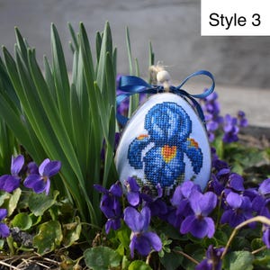 handmade embroidered floral Easter egg