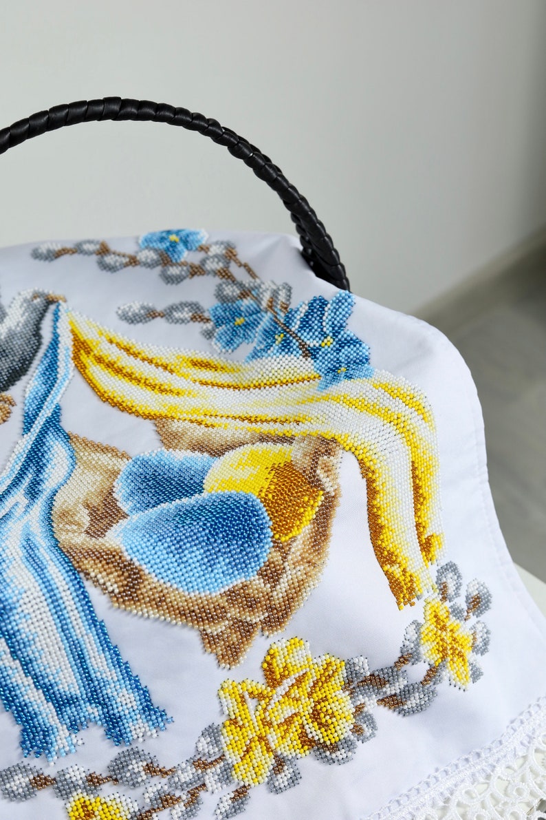 Embroidered Easter Basket Cover