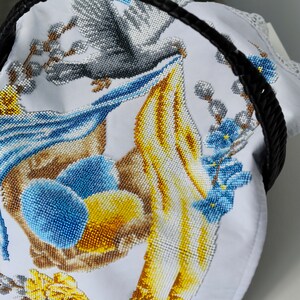 Embroidered Easter Basket Cover