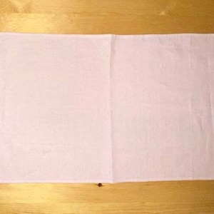 Embroidered pink linen Christmas table runner