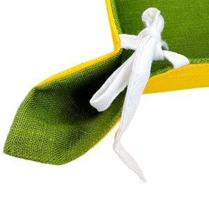Sunflower Embroidered Linen Napkins Set with Bread Basket