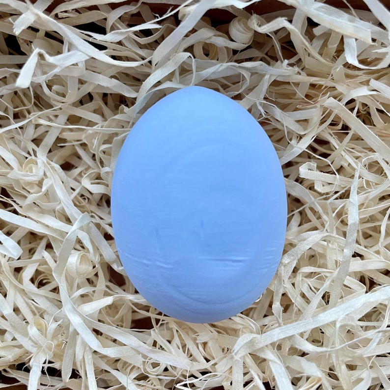 Hand Painted sky blue  Easter Egg, Bright blue Easter Decoration, Modern Spring Decor, Easter Basket Ornament