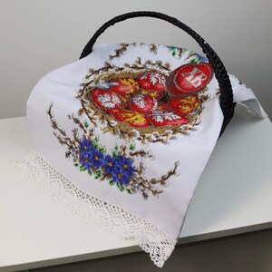 Ukrainian Easter beaded embroidery cover