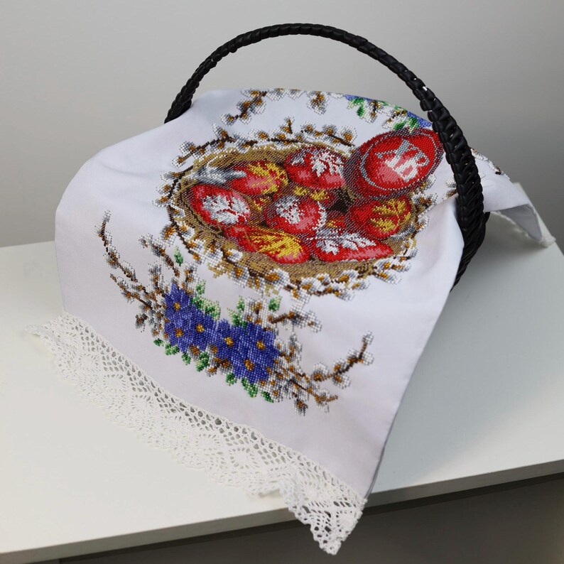 Ukrainian Easter beaded embroidery cover