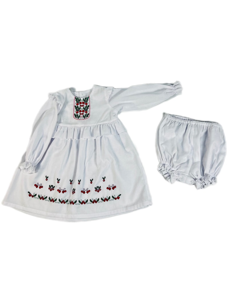 Baby girl embroidered dress with bloomers