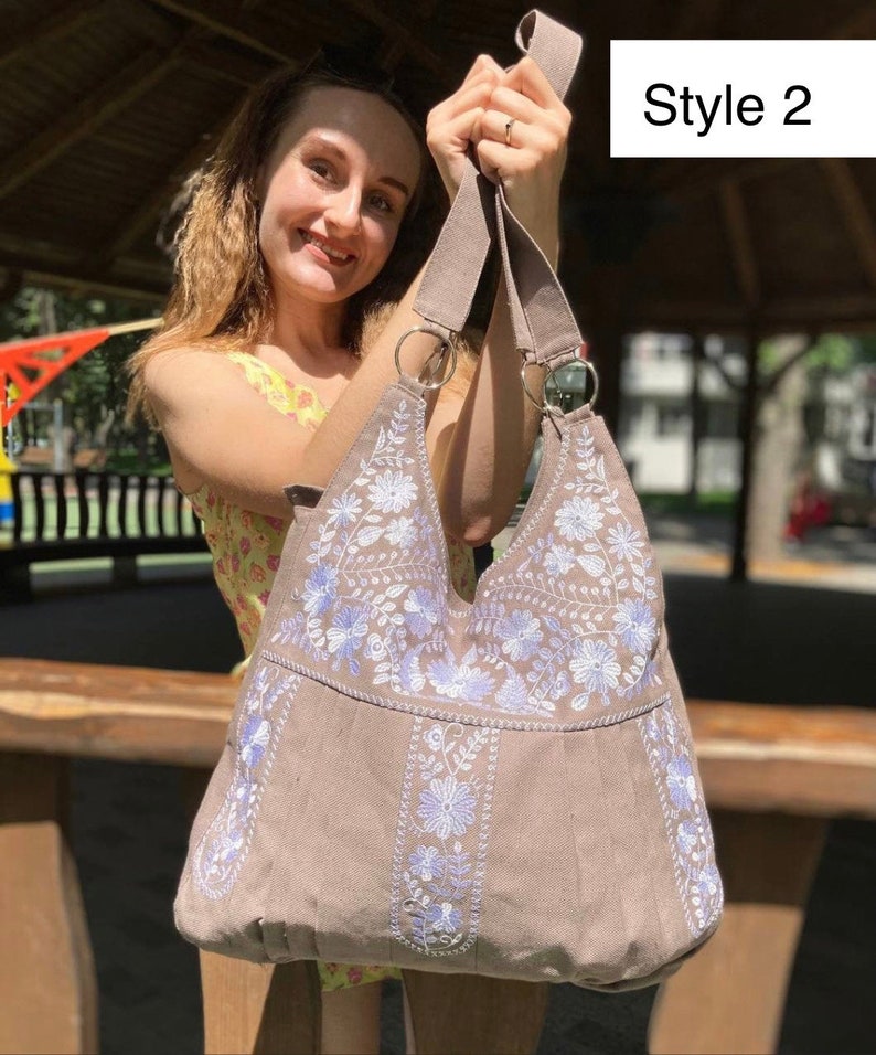 Boho embroidered shoulder bag