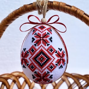 Embroidered Easter egg ornament