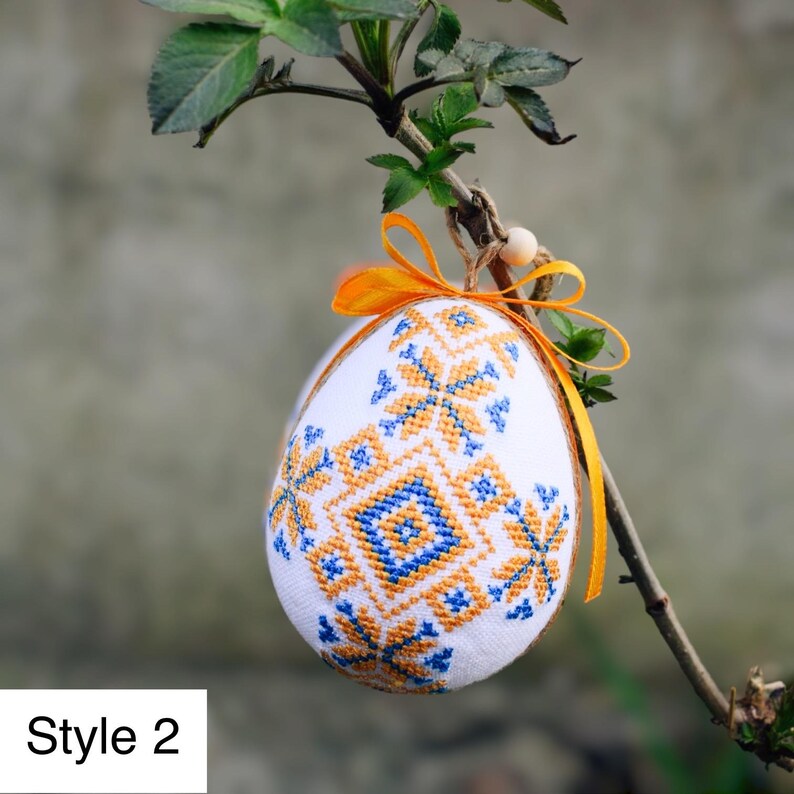 Embroidered Easter egg ornament