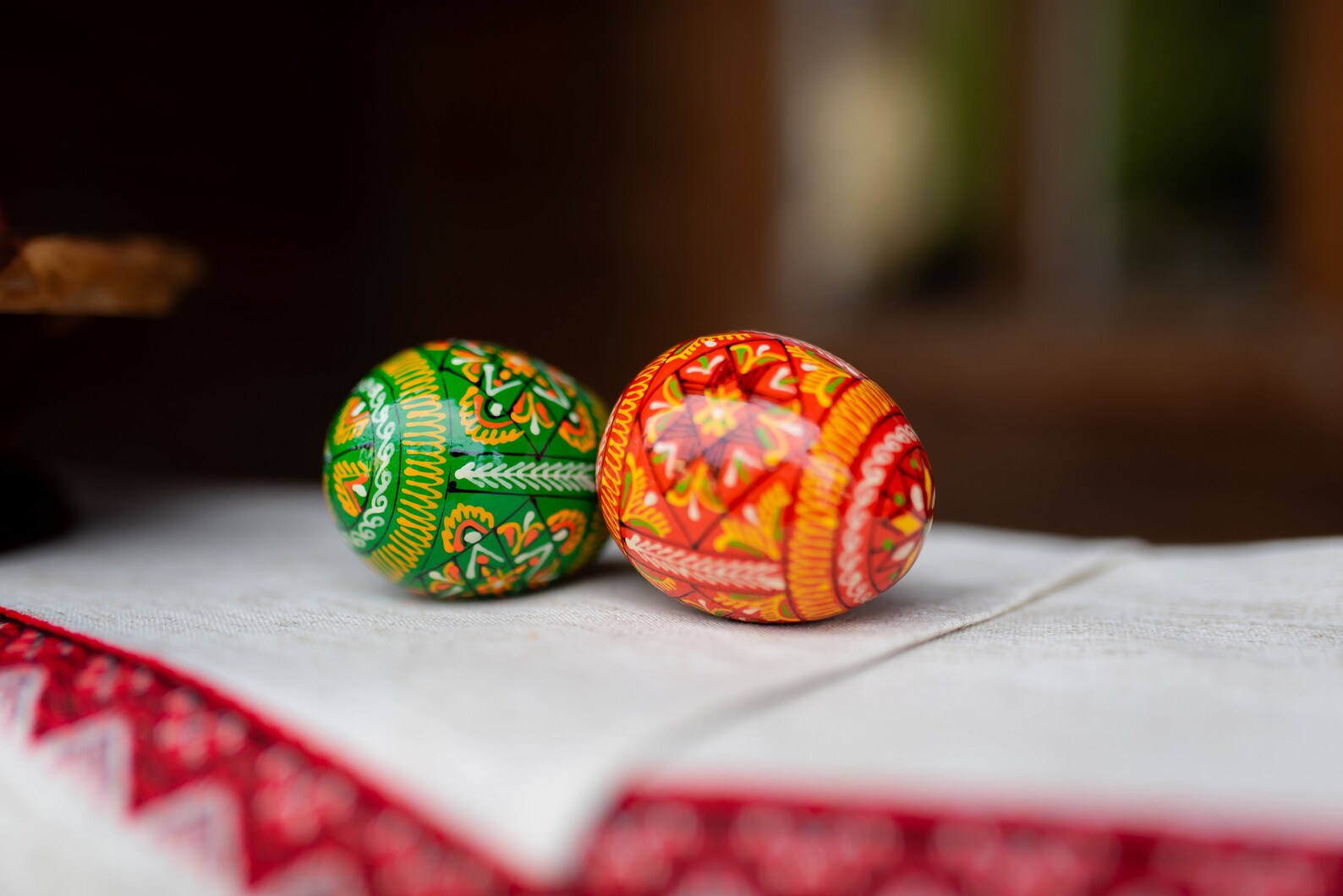 Pysanky Hand Painted Wooden Eggs, Set of 6 Wood Eggs, Easter Basket ...