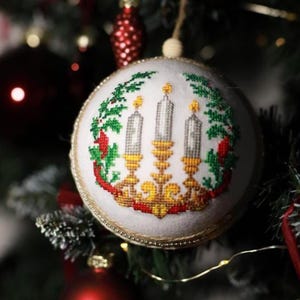 Handmade embroidered Christmas ornament