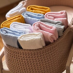Soft Muslin Baby Blanket for Crib, Bassinet or Stroller, Breathable Lightweight Cotton Swaddle Throw, Neutral White Newborn Shower Gift