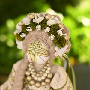 Handmade Motanka doll in traditional style, Rustic slavic folk decor, Unique artisan gift for home or cultural display image 1