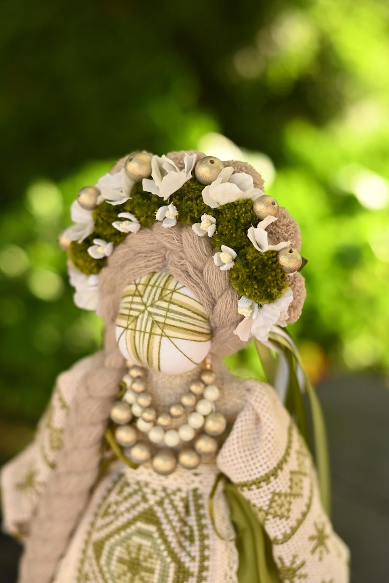 Handmade Motanka doll in traditional style, Rustic slavic folk decor, Unique artisan gift for home or cultural display image 1