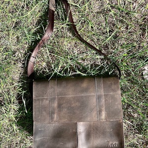 Distressed Leather Messenger Bag, Brown Leather Crossbody Bag, Vintage Shoulder Satchel, Handmade Rustic Laptop Bag
