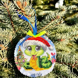 Handmade beaded Christmas ornament