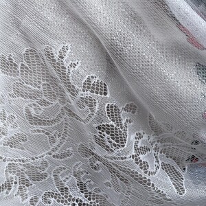White lace fringe mantilla veil for women