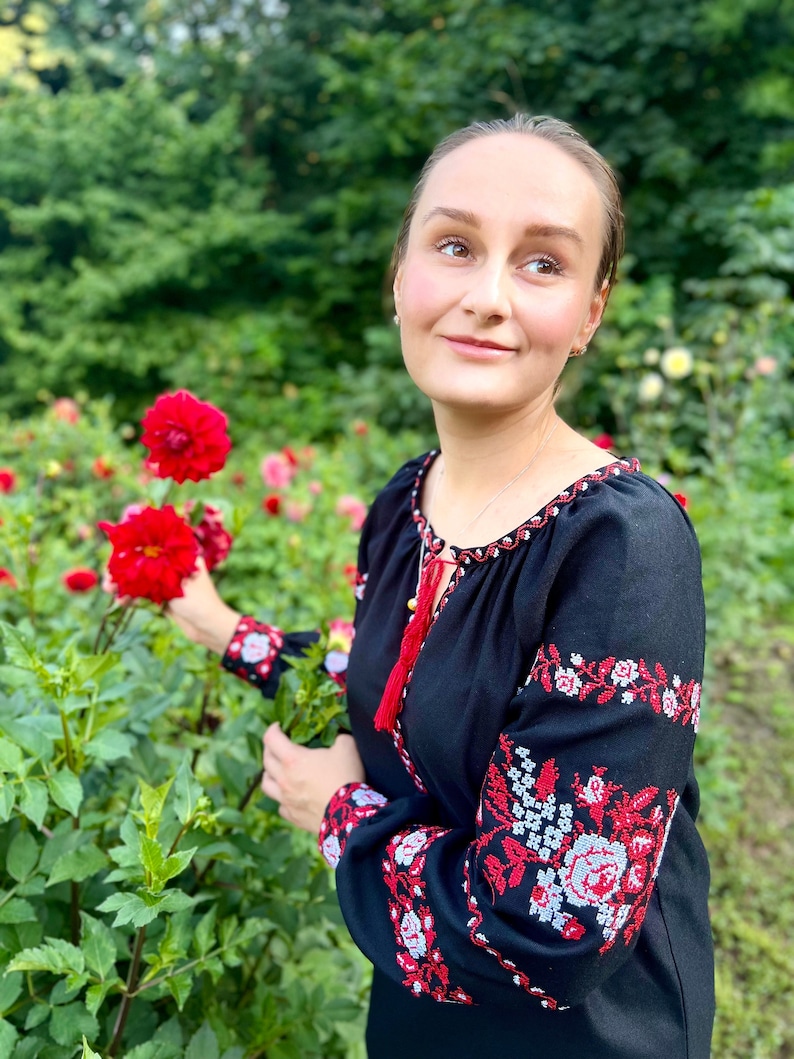 Black embroidered blouse