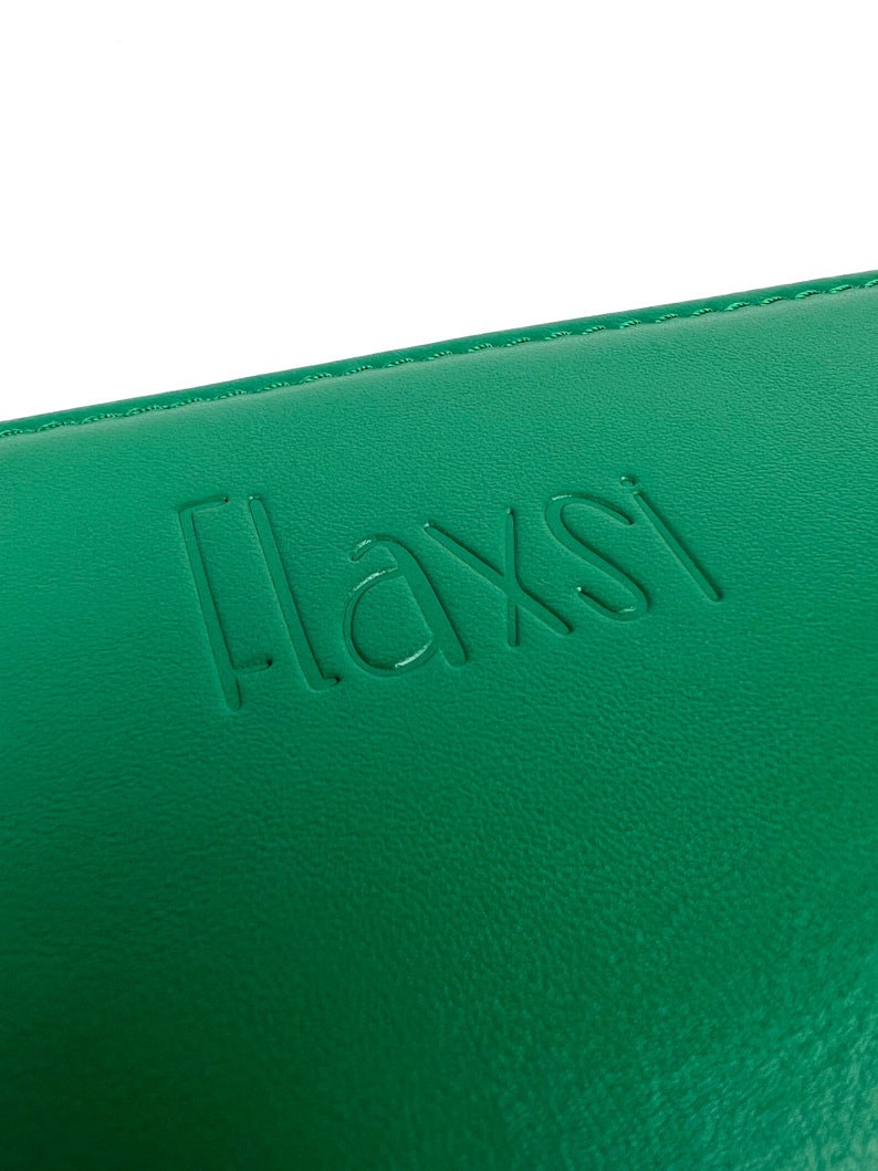 Green Leather Zip Around Wallet with Wristlet Strap for Women