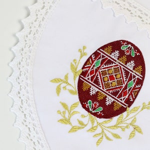 Beige Easter basket cover, Cotton Pascha basket cover, Greek Easter decor, Ukrainian Easter souvenir, Greek Easter gifts, Embroidered napkin bild 7