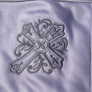 White baptism towel embroidered cross, Hooded christening towel for baby, Baptism towel for girl, Baby boy blessing blanket, Religious gift image 5