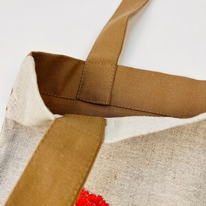 Embroidered Linen Tote Bag with Red Poppies, Symbolic Floral Shoulder Bag, Eco Fabric Shopping Bag, Handmade Textile Accessory
