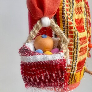 Ukrainian Motanka doll, Easter doll with candles and Easter basket, Collectible doll art, Easter gift for women, Unique decorative gift bild 4