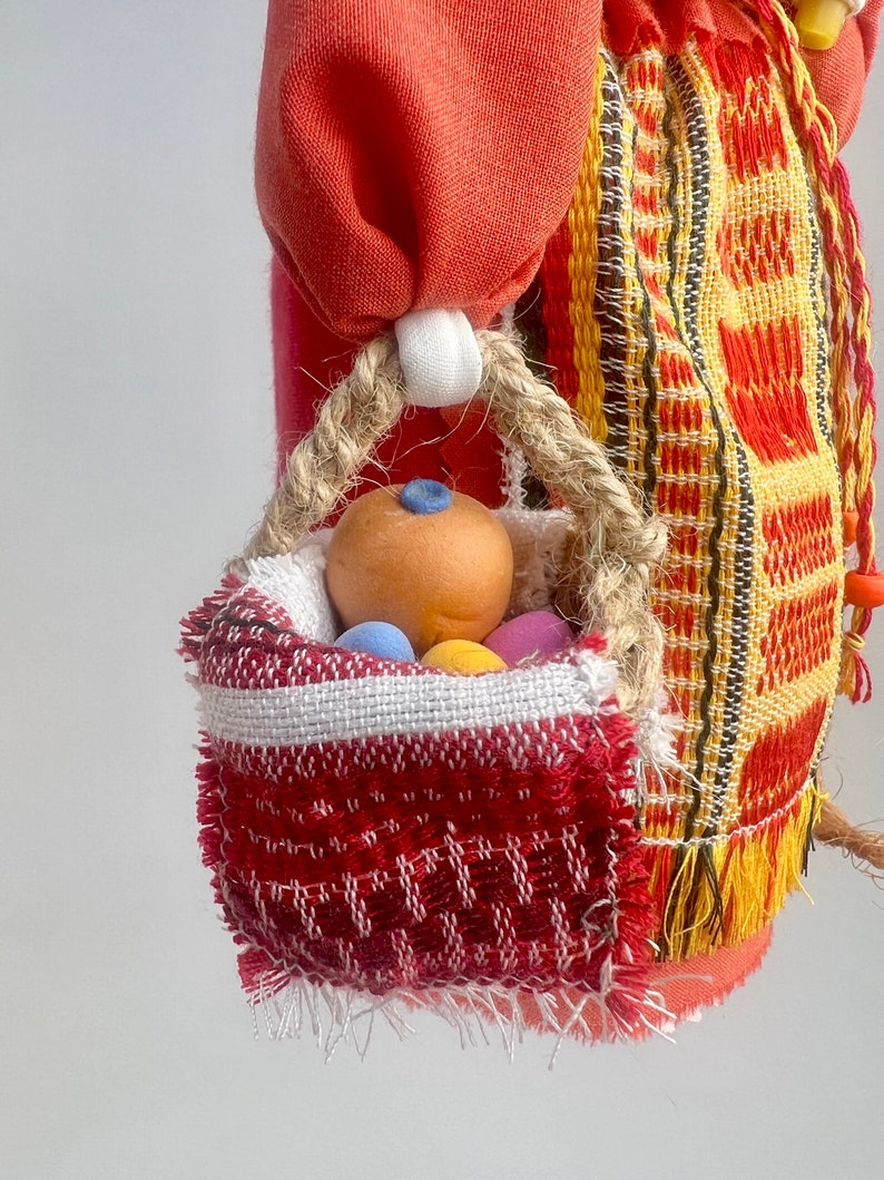 Ukrainian Motanka doll, Easter doll with candles and Easter basket, Collectible doll art, Easter gift for women, Unique decorative gift bild 4