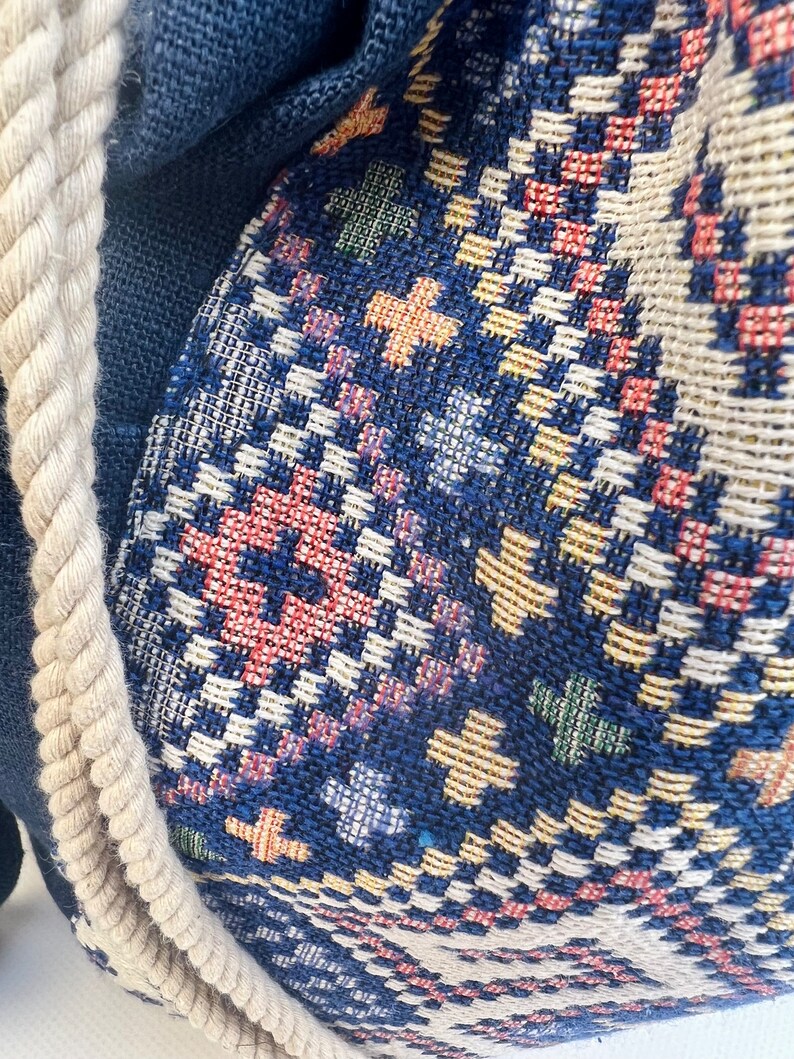 Ethnic-Inspired Backpack with Adjustable Straps