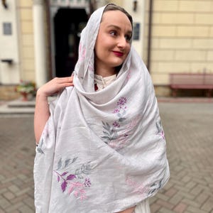 Linen lightweight wrap for church or casual wear