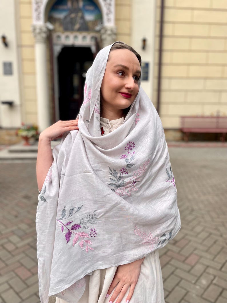 Linen lightweight wrap for church or casual wear