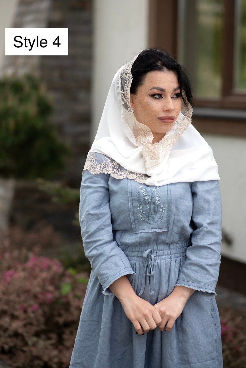 Church accessories, infinity veil with lace