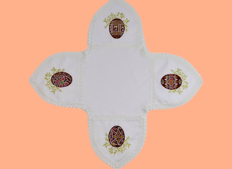 Beige Easter basket cover, Cotton Pascha basket cover, Greek Easter decor, Ukrainian Easter souvenir, Greek Easter gifts, Embroidered napkin bild 10
