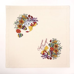 Embroidered Easter napkin