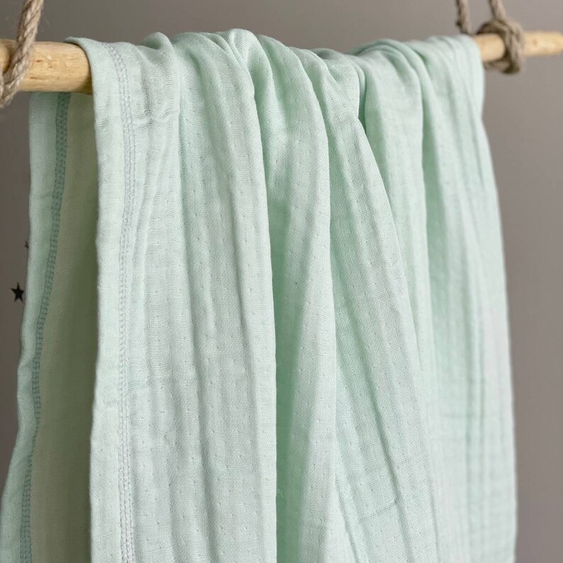 Soft Muslin Baby Blanket for Crib, Bassinet or Stroller, Breathable Lightweight Cotton Swaddle Throw, Neutral White Newborn Shower Gift