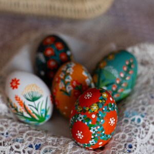 Hand-painted wooden Easter eggs