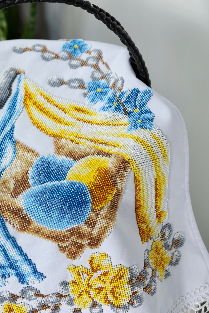 Embroidered Easter Basket Cover