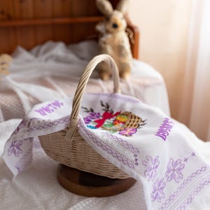 Handmade embroidered Easter towel