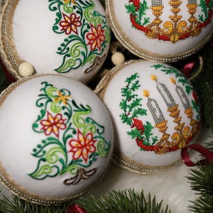 Handmade embroidered Christmas ornament
