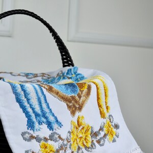 Embroidered Easter Basket Cover