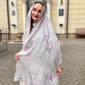 Linen lightweight wrap for church or casual wear
