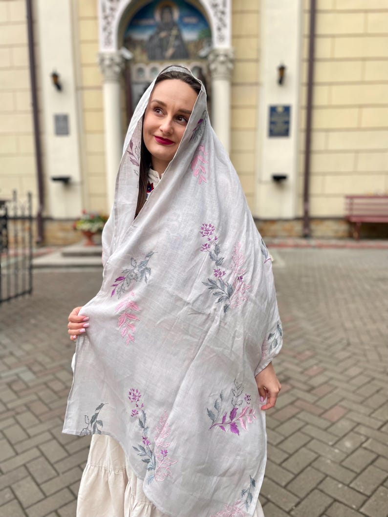 Linen lightweight wrap for church or casual wear