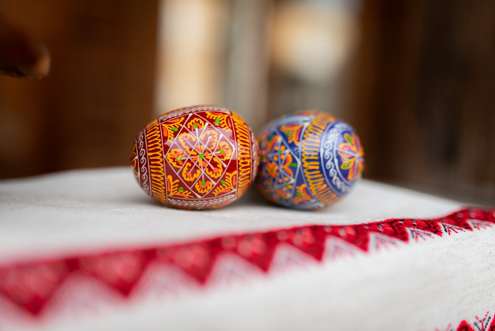 Pysanky Hand Painted Wooden Eggs, Set of 6 Wood Eggs, Easter Basket ...