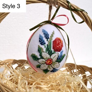 egg ornaments with colorful floral designs