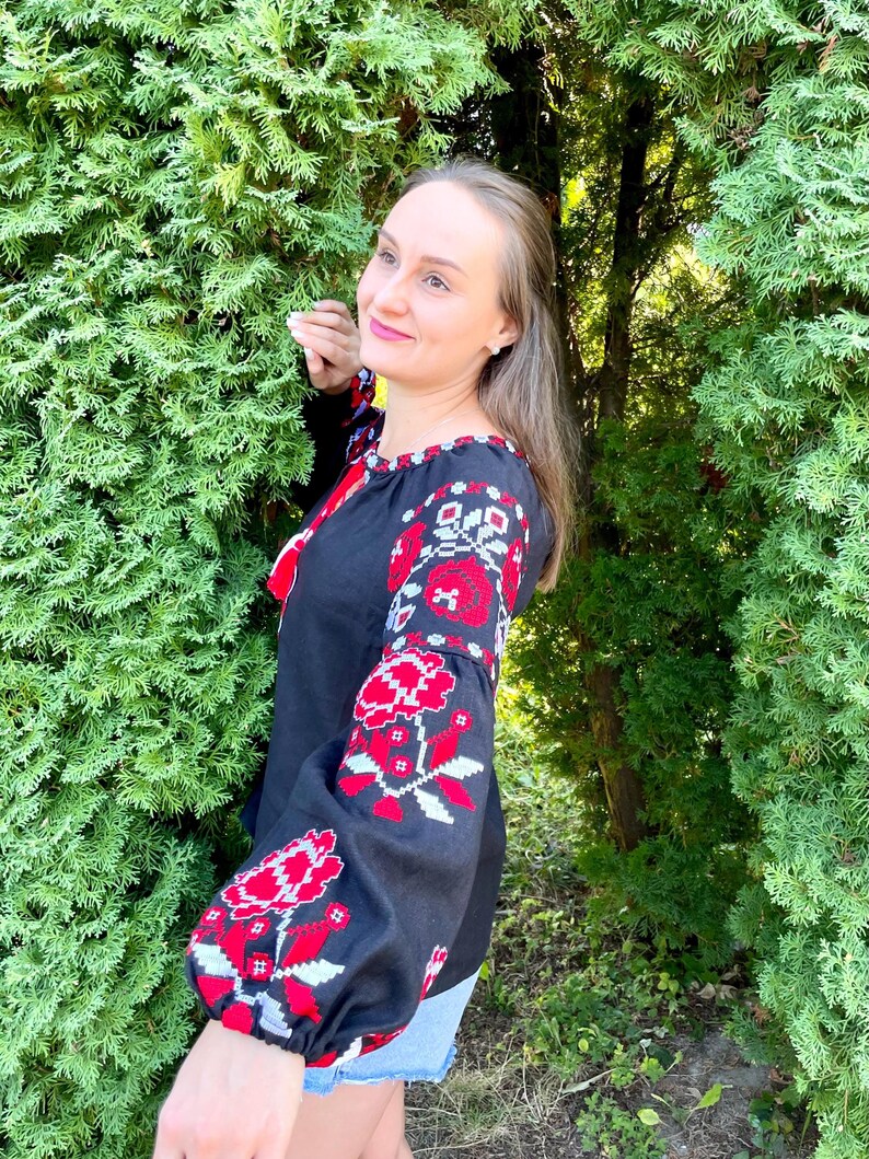 Black embroidered blouse