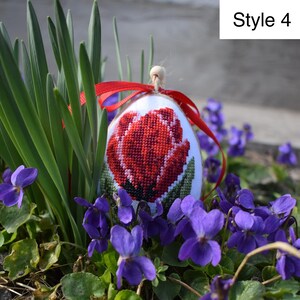 handmade embroidered floral Easter egg